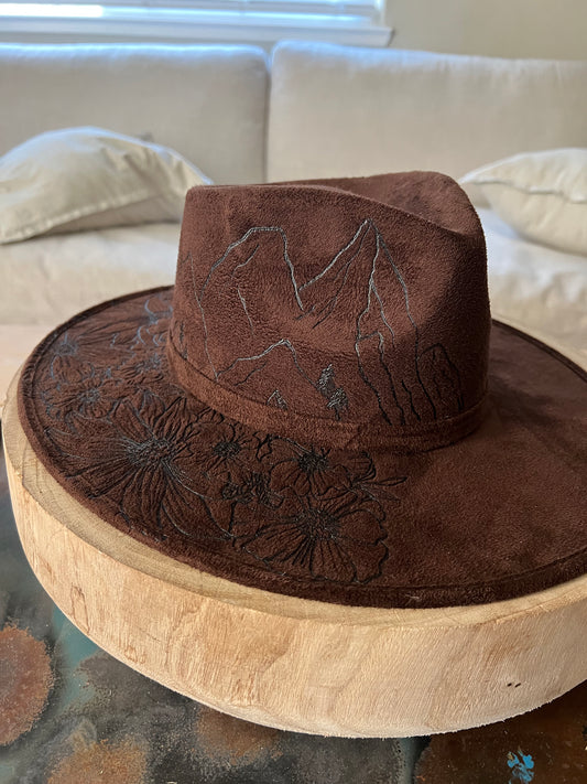Chocolate brown teardrop rancher hat
