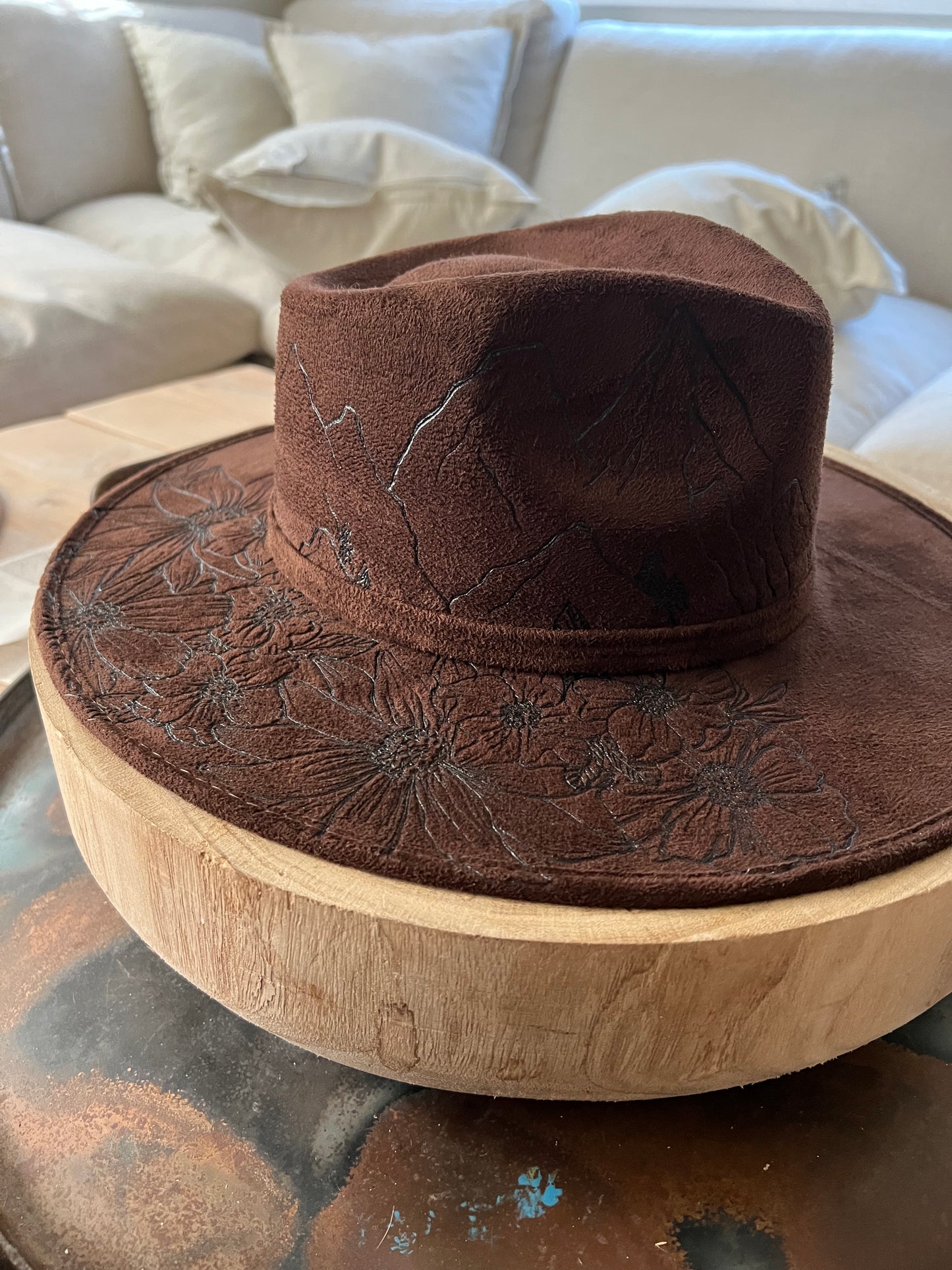 Chocolate brown teardrop rancher hat